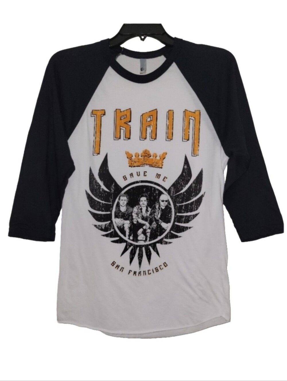 Train 2009 Save Me San Francisco Black & White Tour Raglan Sleeve Shirt Size S